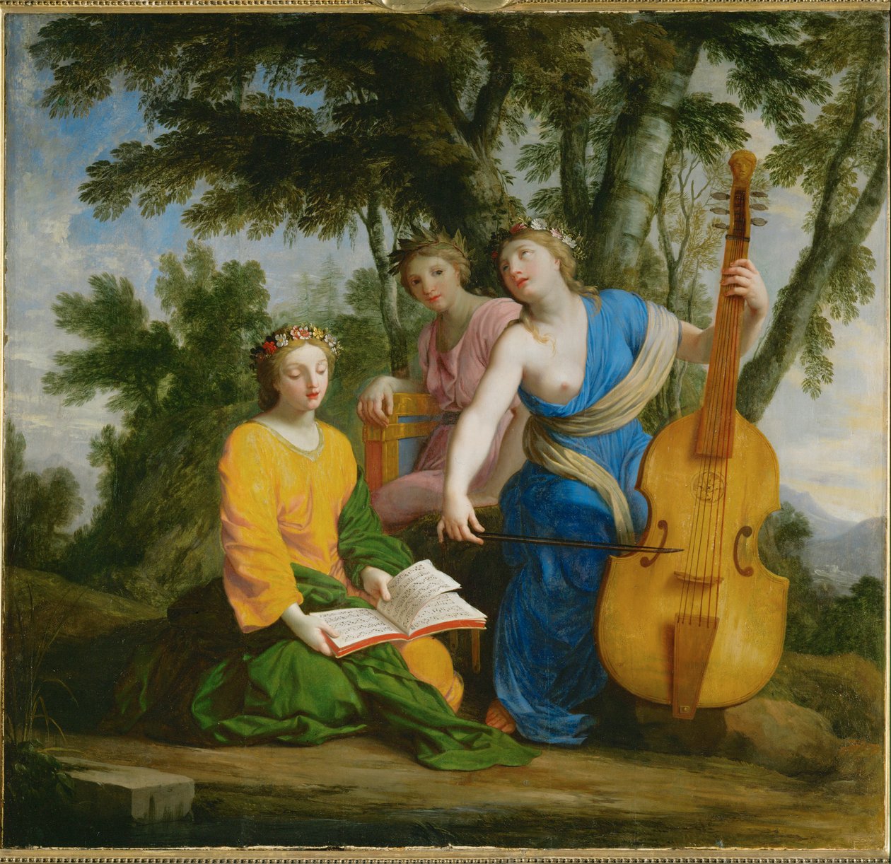 Melpomene, Erato and Polyhymnia by Eustache (studio of) Le Sueur