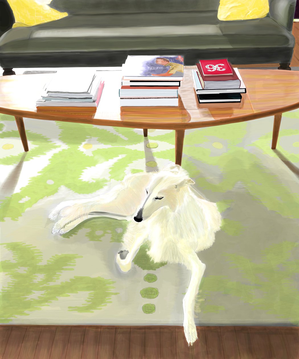 Penny On Rug by Evan Sklar