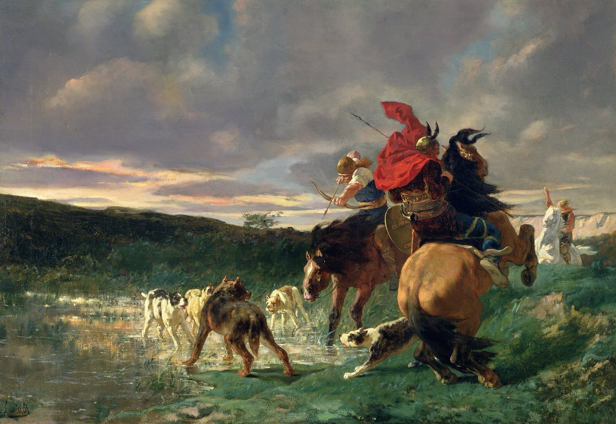 Merovingians Attacking a Wild Dog by Evariste Vital Luminais