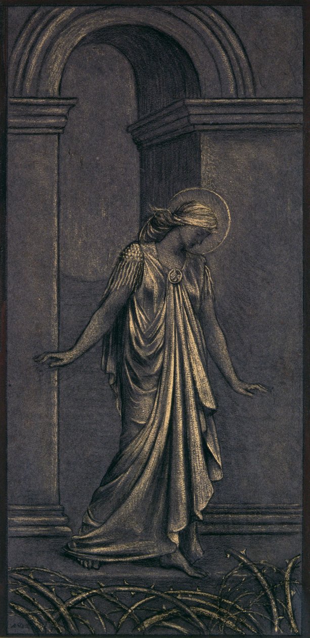 Finished Study for The Thorny Way, c.1897 by Evelyn De Morgan
