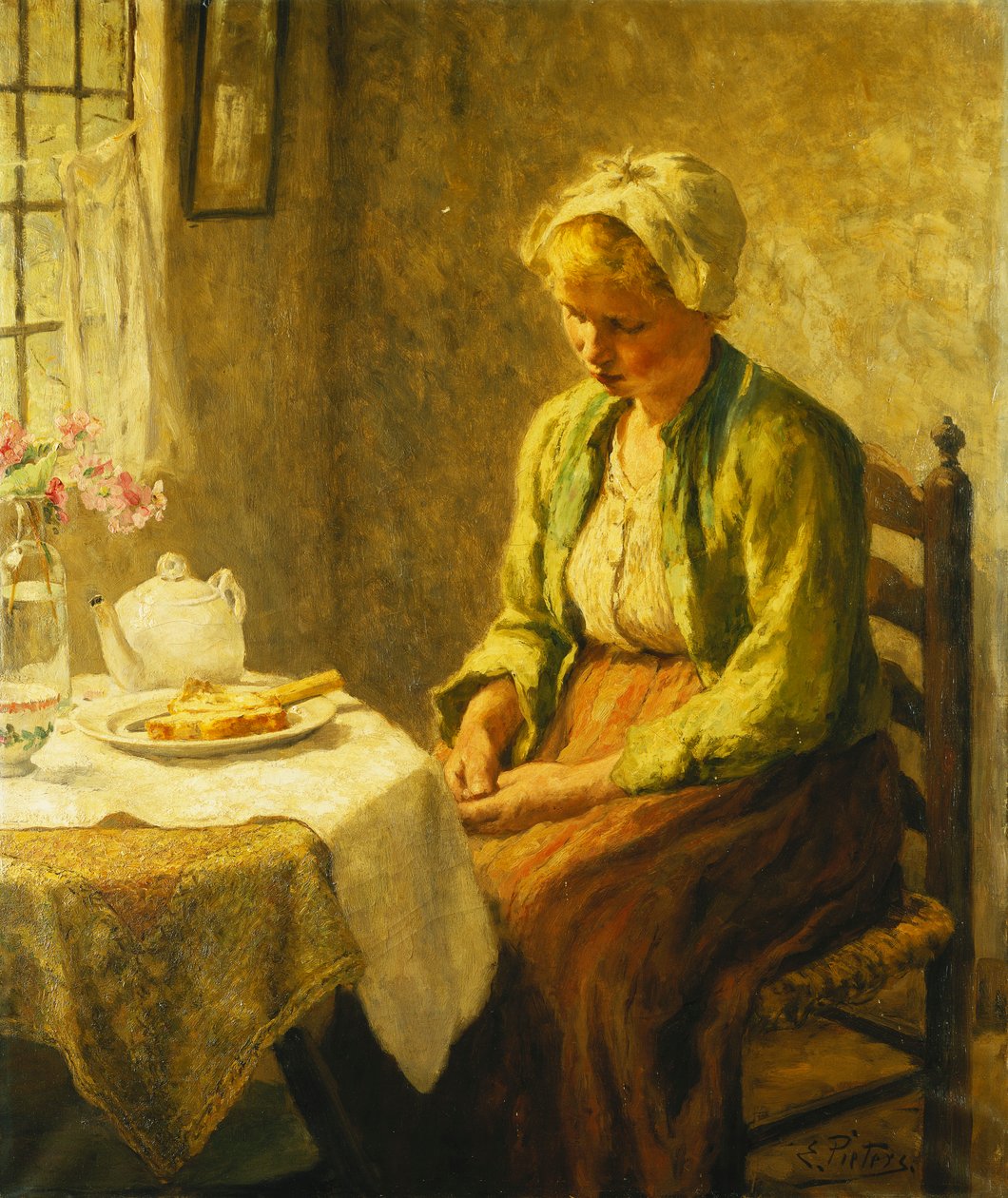 Grace before the Meal by Evert Pieters