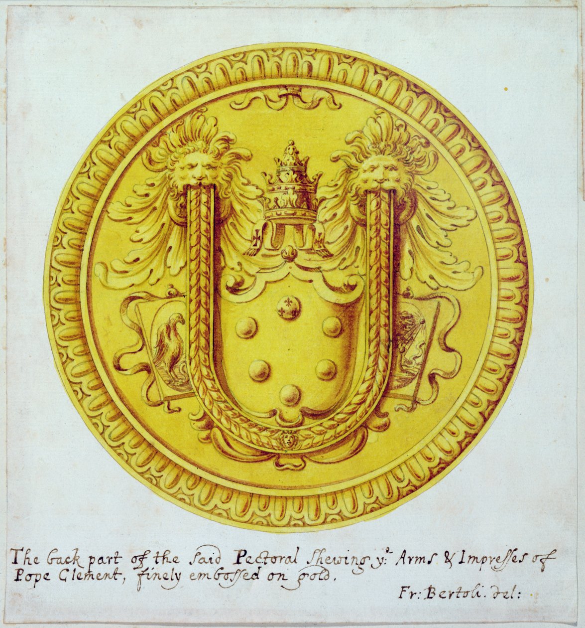 Back View of a Pectoral Ornament of Gold and Jewels Made for Pope Clement VII by Cellini in c.1523-34, 1729 by F. Bertoli