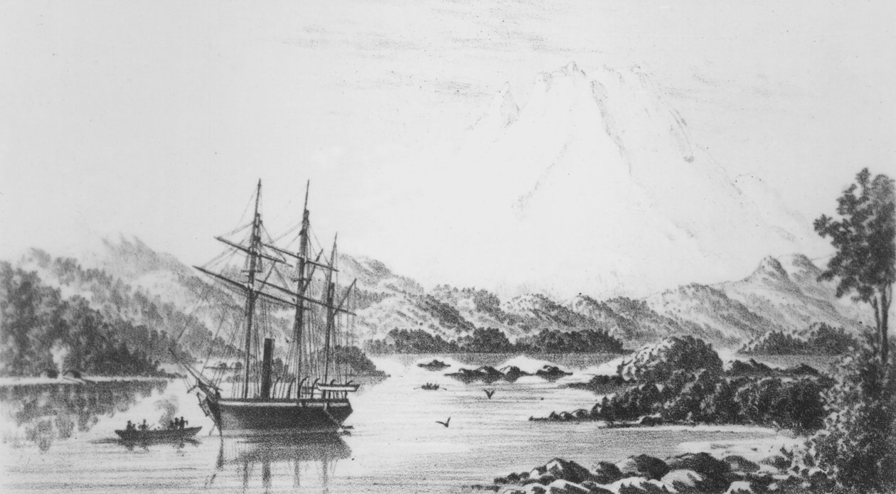 Mount Burney from the Otter Islands by F.C.P. Vereker