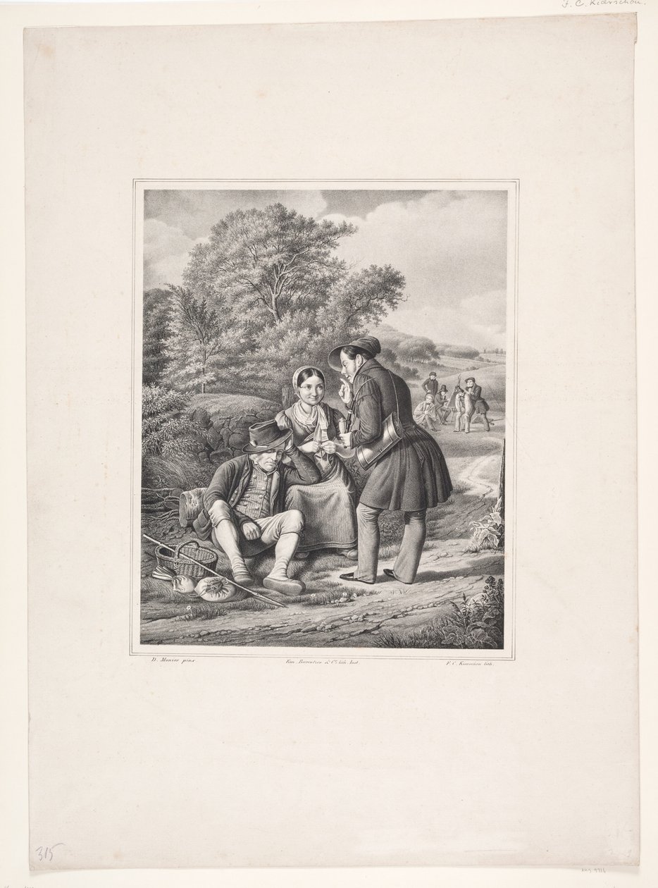 A Man Teasing a Peasant Girl by F.C. Kiærskou
