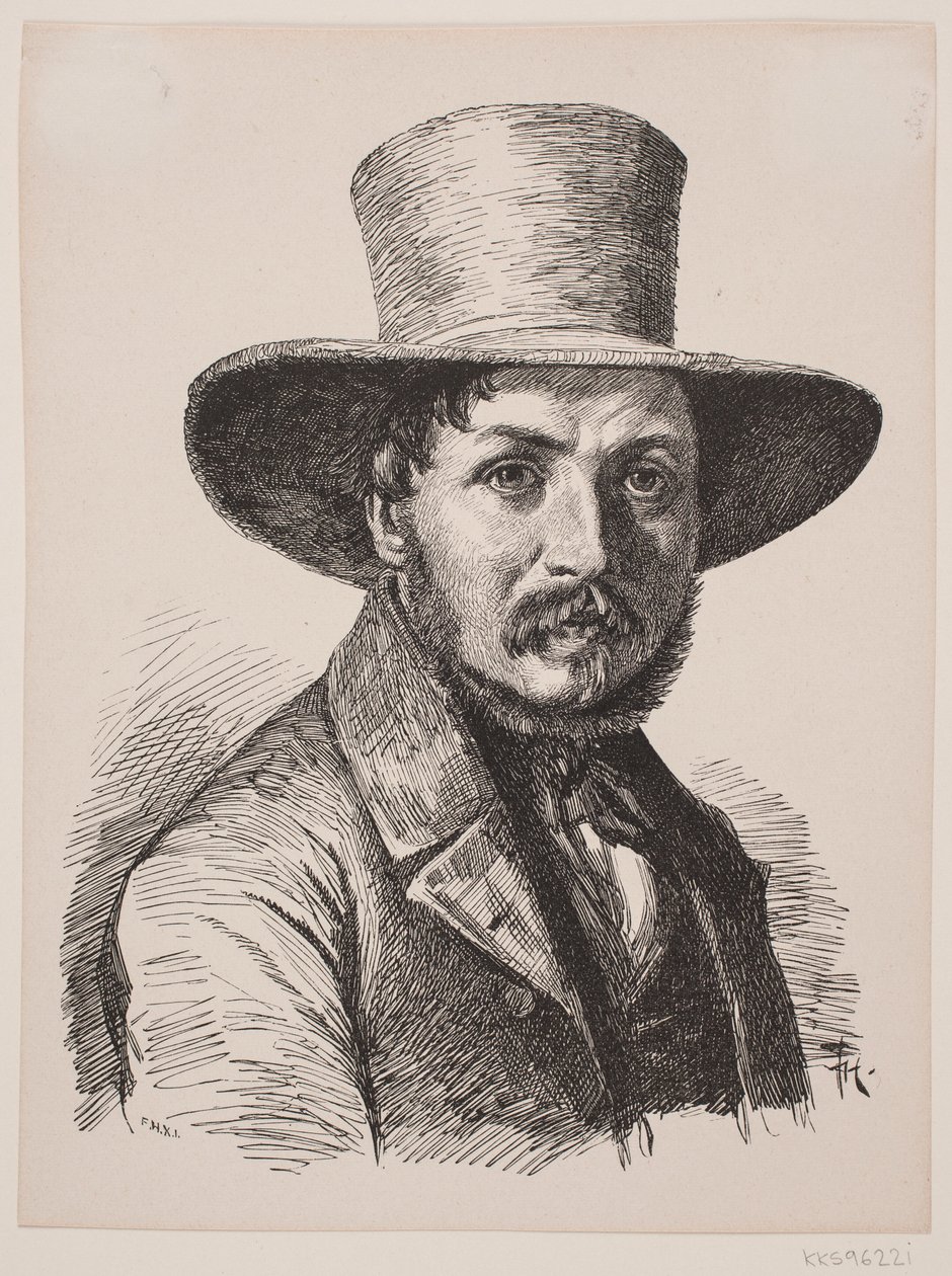 Portrait of Christen Købke by F. Hendriksen