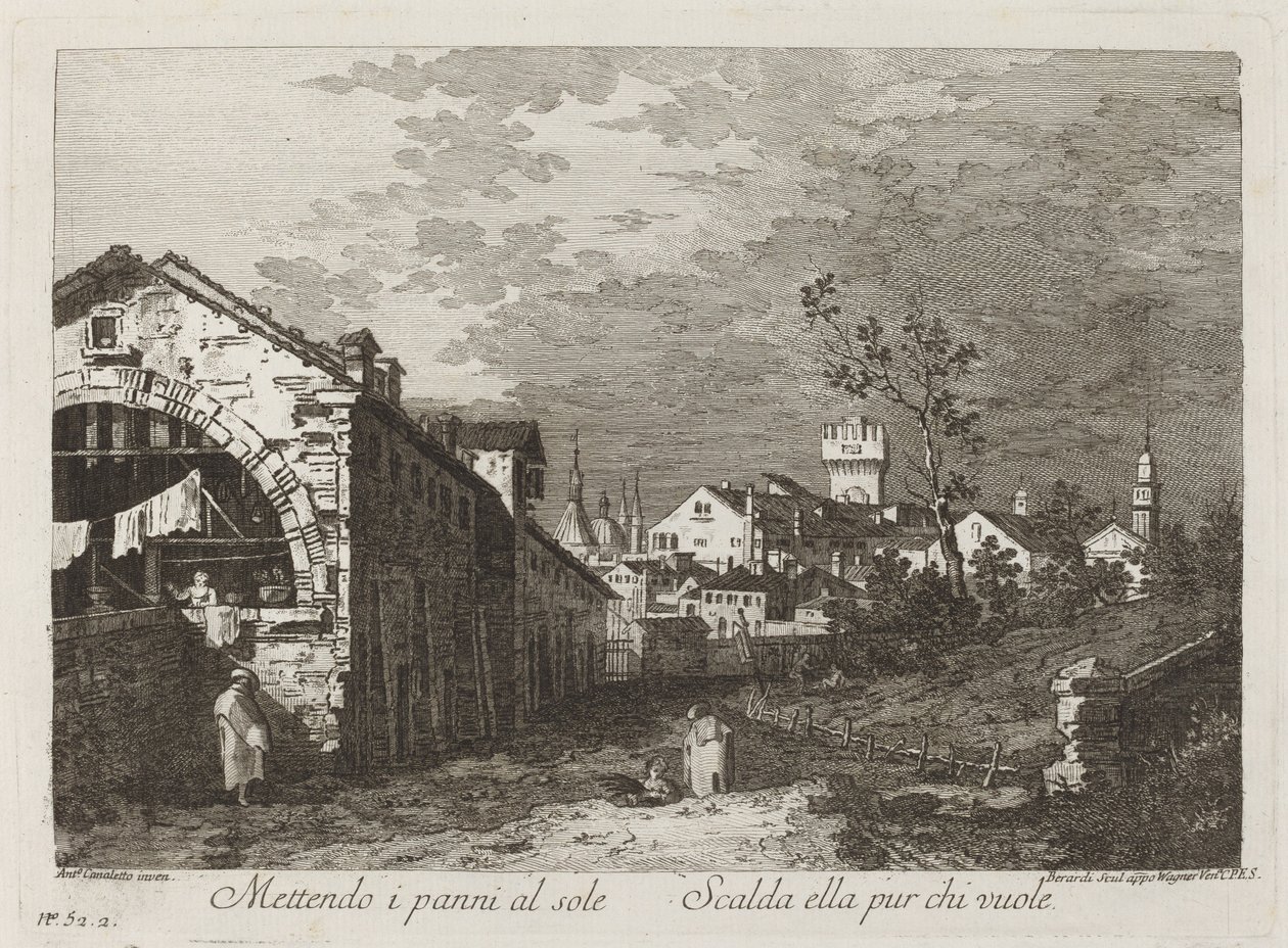 Hanging the Clothes by Fabio Berardi after Canaletto