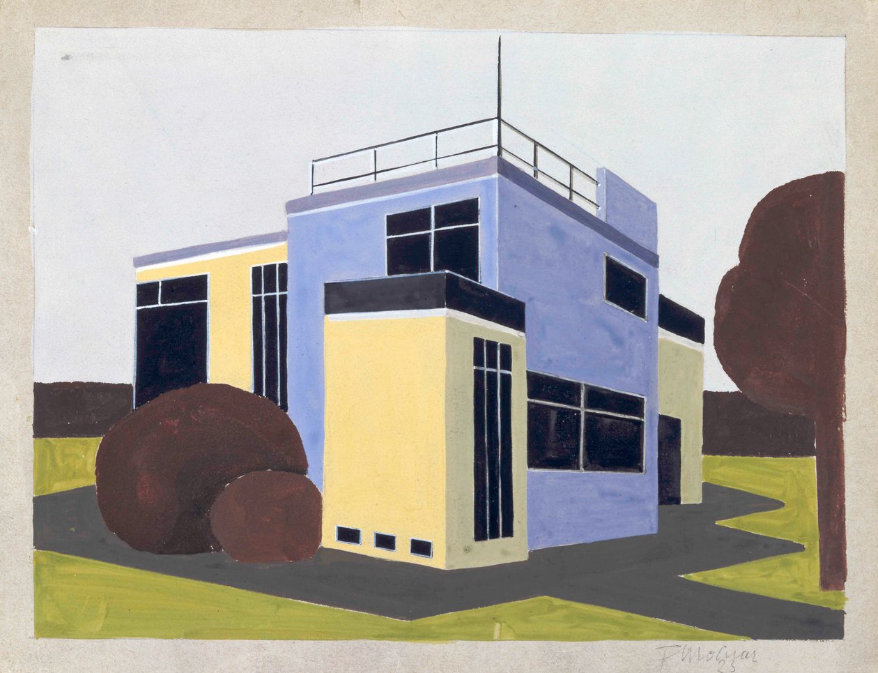 Design for a Detached House, 1923 by Farkas Molnar