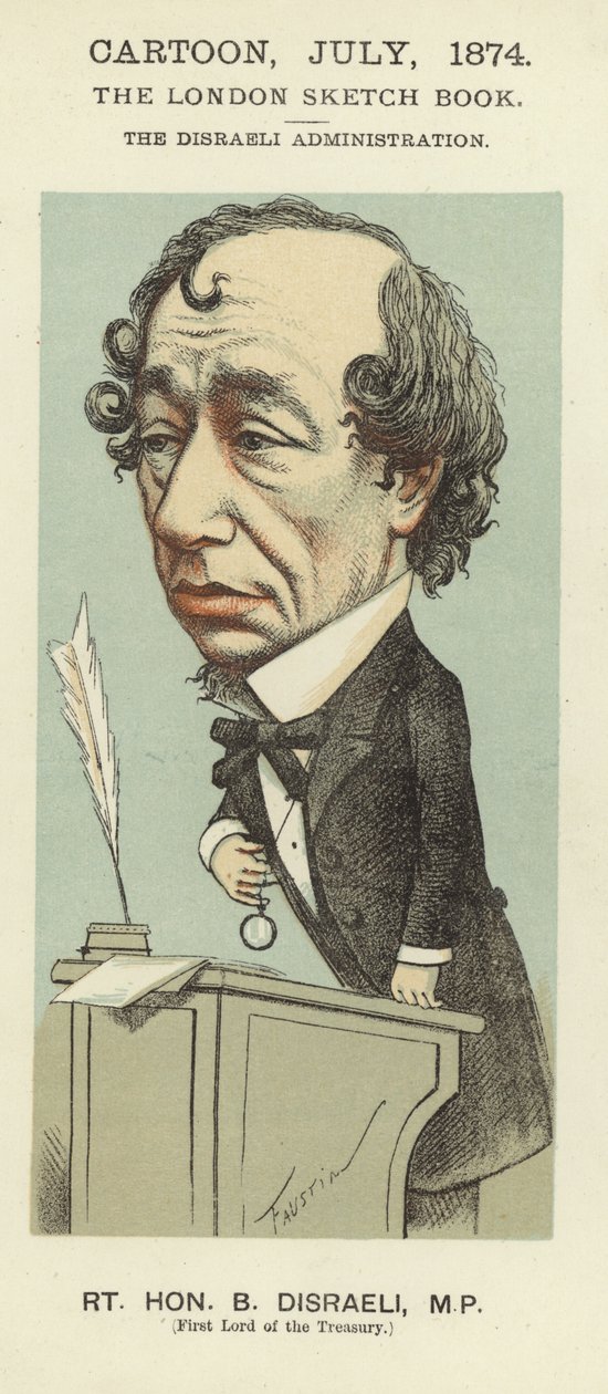 Caricature of Benjamin Disraeli by Faustin