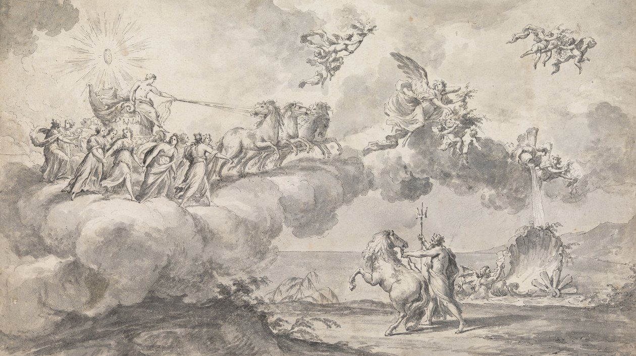 Tapestry Design- Apollo in his Chariot Led by Aurora by Fedele Fischetti