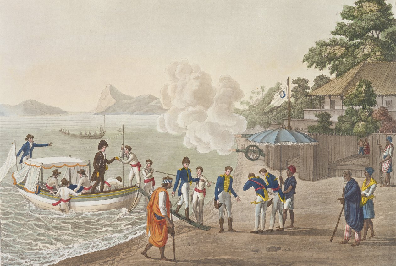 First Disembarkation of the French at the Portuguese Outpost at Dille, Timor by Felice Campi