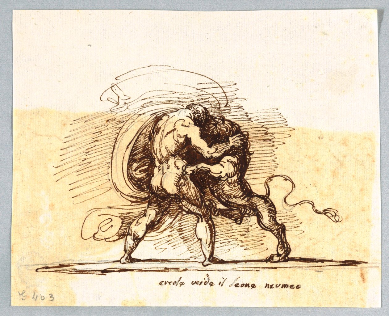 Hercules and the Nemean Lion by Felice Giani