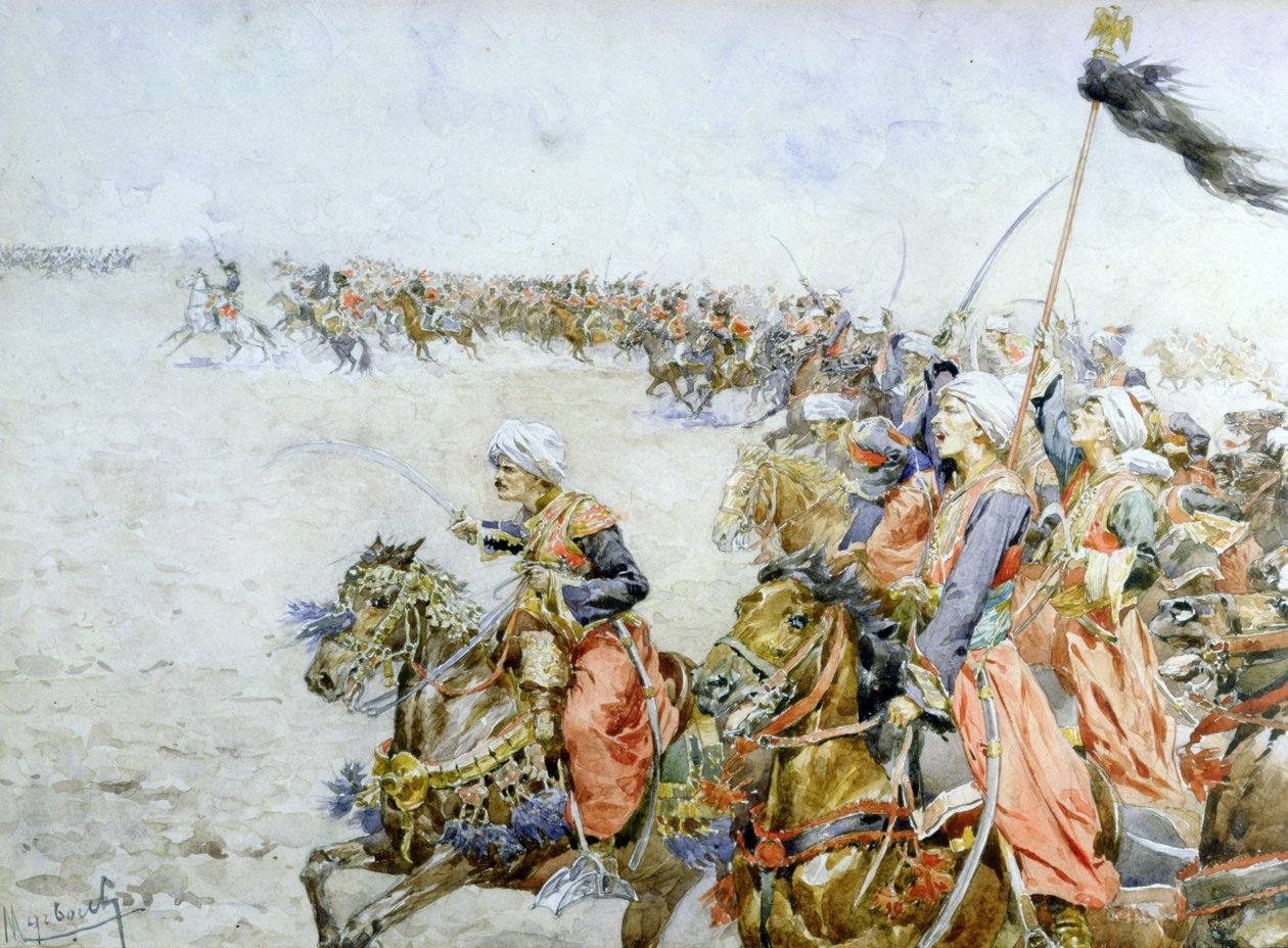 Charge of the Mamelukes at the Battle of Austerlitz, 2nd December 1805 by Felicien baron de Myrbach Rheinfeld