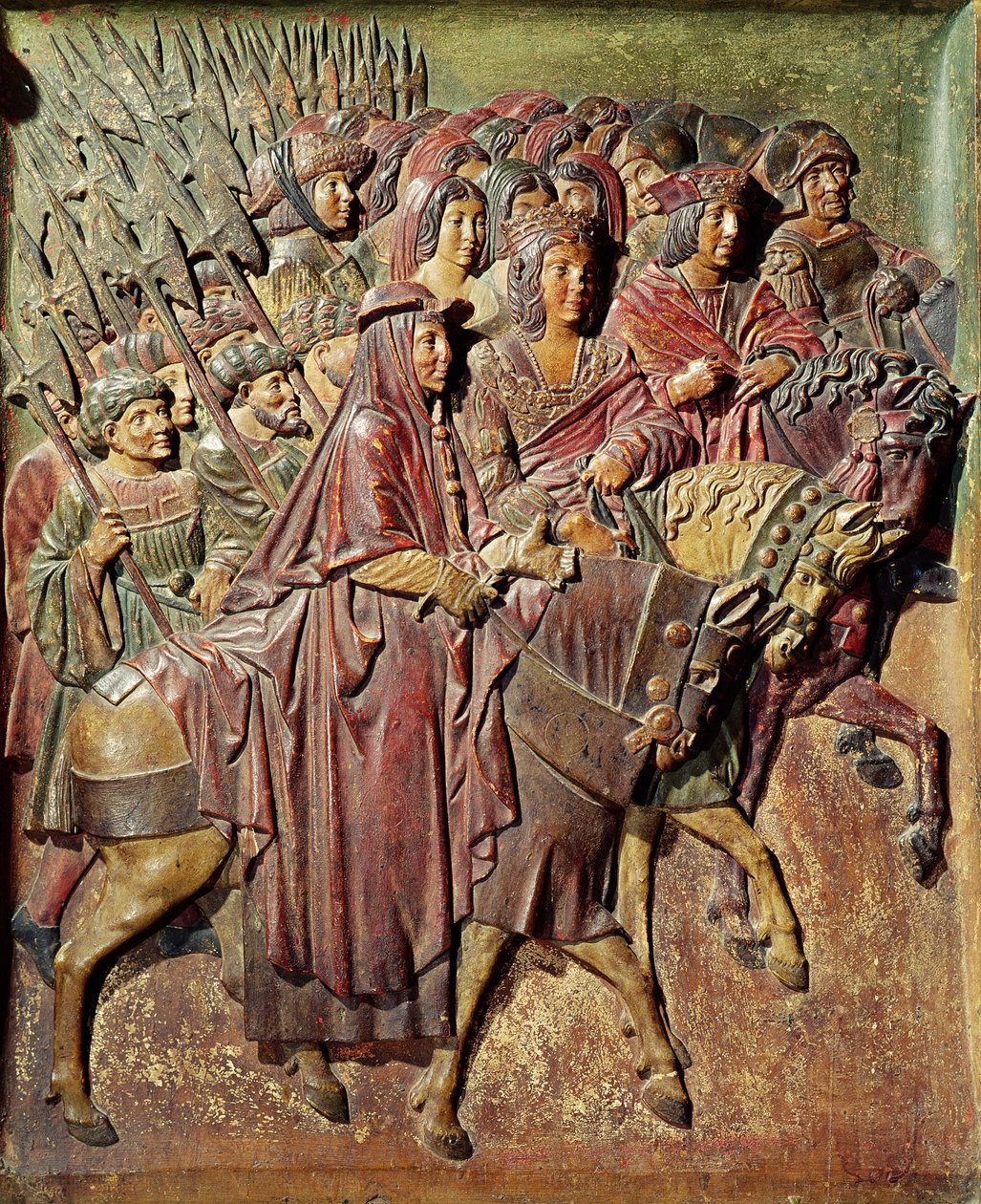 Relief depicting the entrance of King Ferdinand II of Aragon and Queen Isabella I of Castile in Granada by Felipe Bigarny or Vigarny