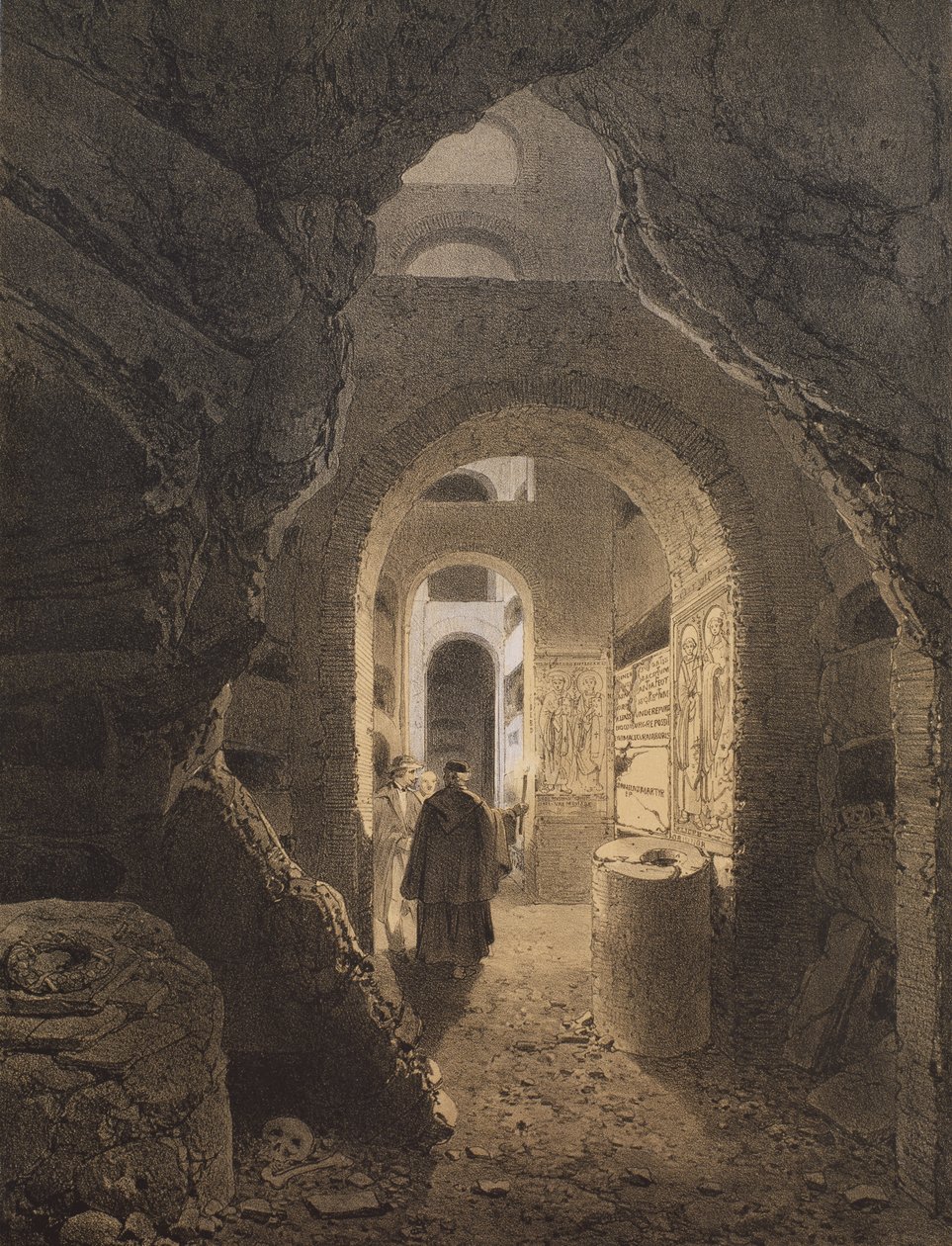 Catacombs of San Calixto in Rome, illustration from the album 