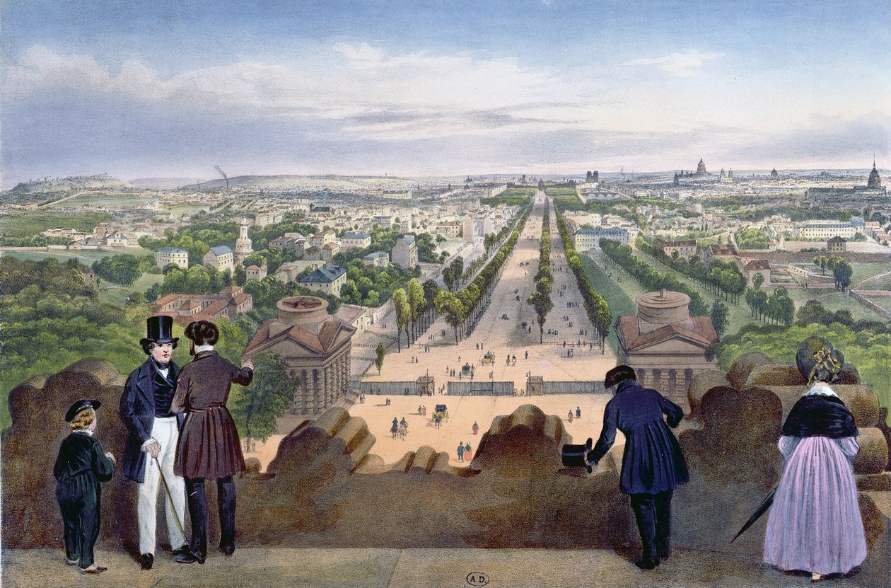 General View of the Champs-Elysees, taken from the top of the Arc de Triomphe by Felix Benoist