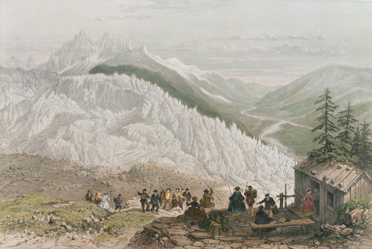 The Glacier and the Chamonix Valley, Engraved by Adolphe Bayot by Felix Benoist