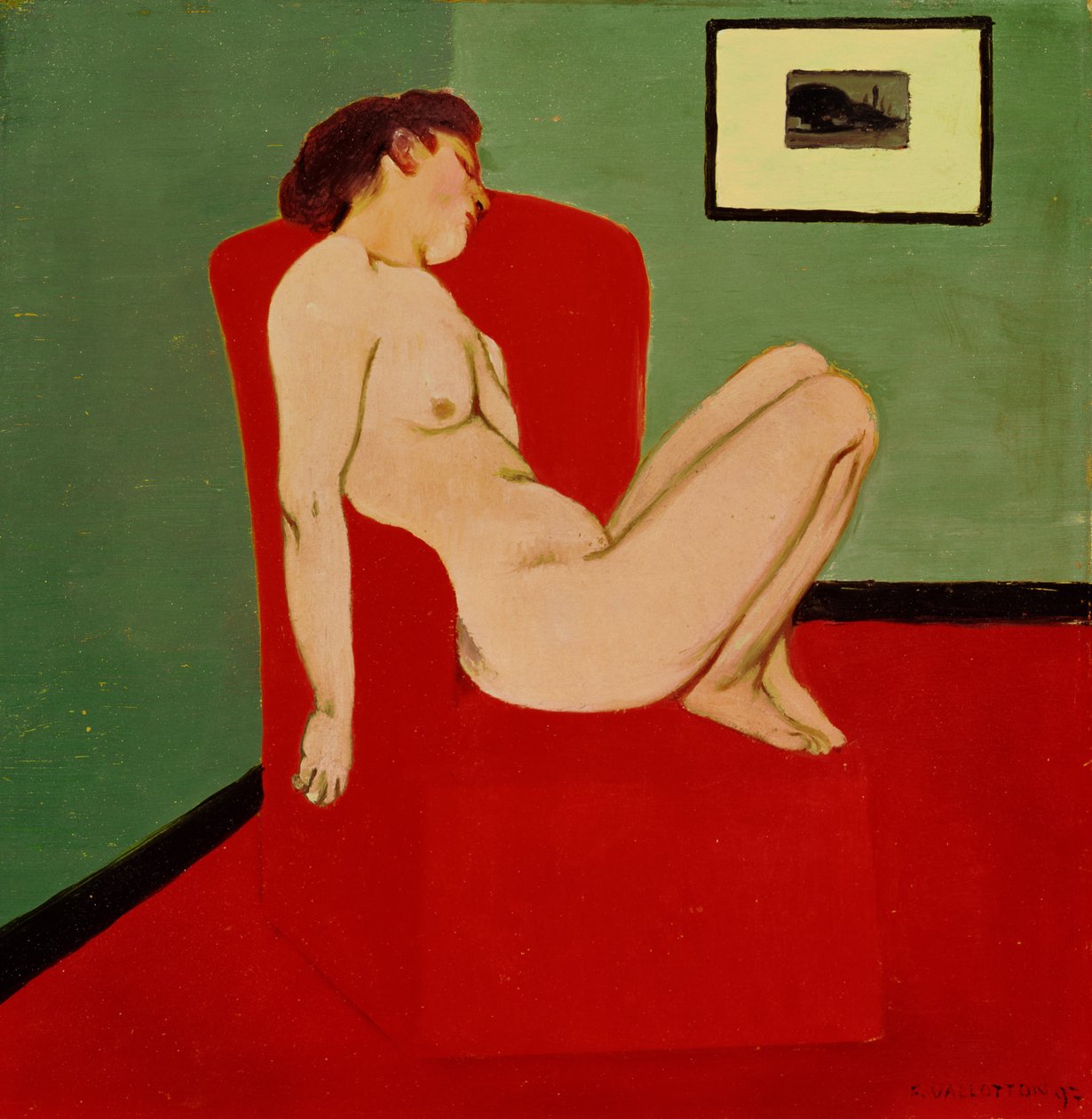 Seated Female Nude by Felix Edouard Vallotton