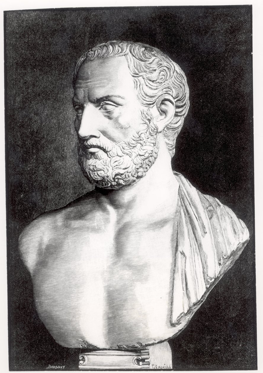 Bust of Thucydides, Engraved by Barbant by Felix Jules Lacaille