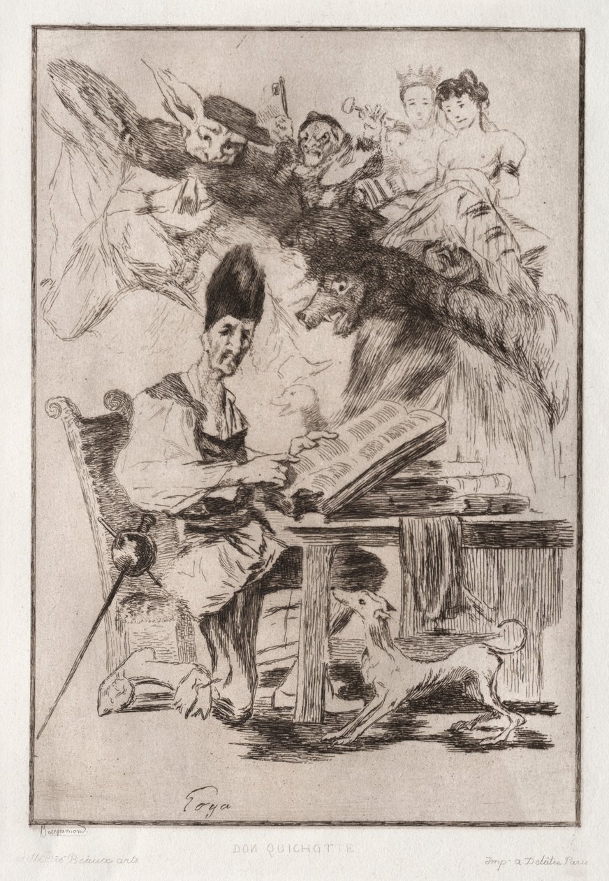 Don Quixote, after Goya by Felix Bracquemond