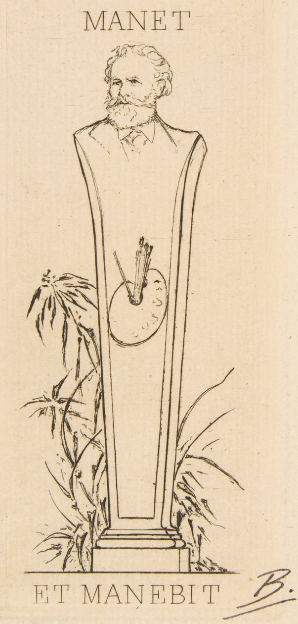 Ex-libris of Manet by Felix Bracquemond