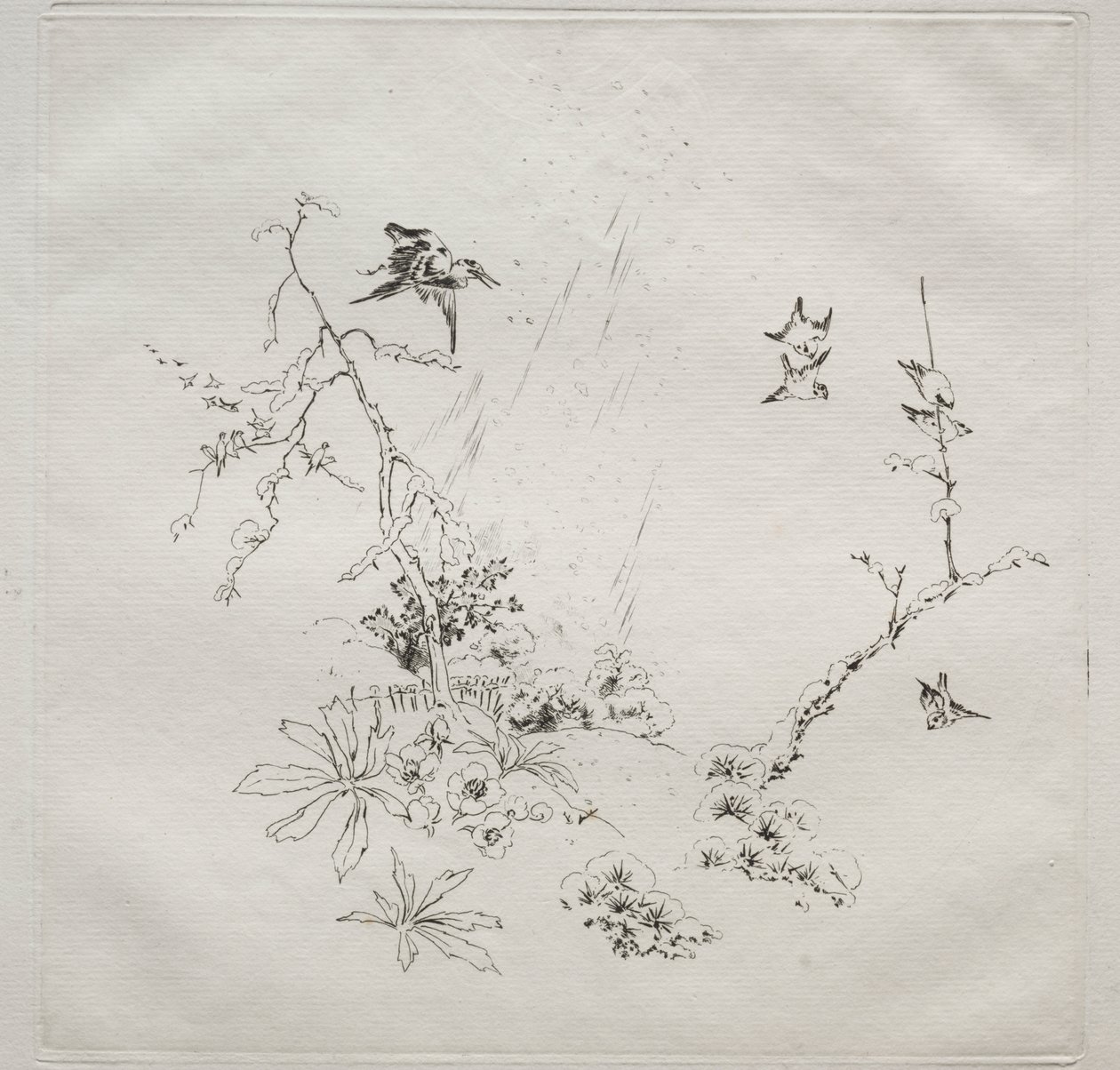 Parisian Service: Snow (no. 6) by Felix Bracquemond