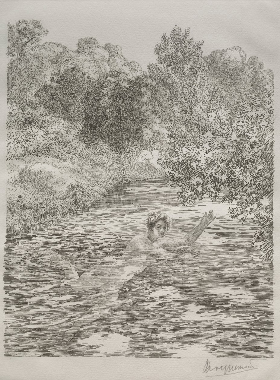 The Bather by Felix Bracquemond