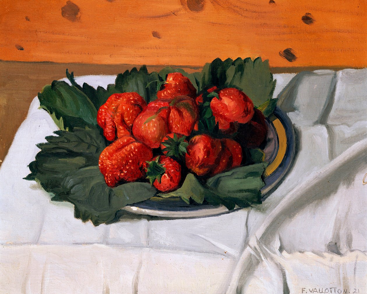 Still Life with Strawberries by Felix Edouard Vallotton