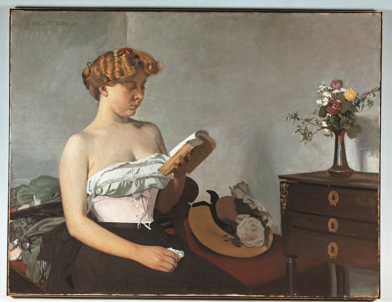 Reading Woman by Felix Edouard Vallotton
