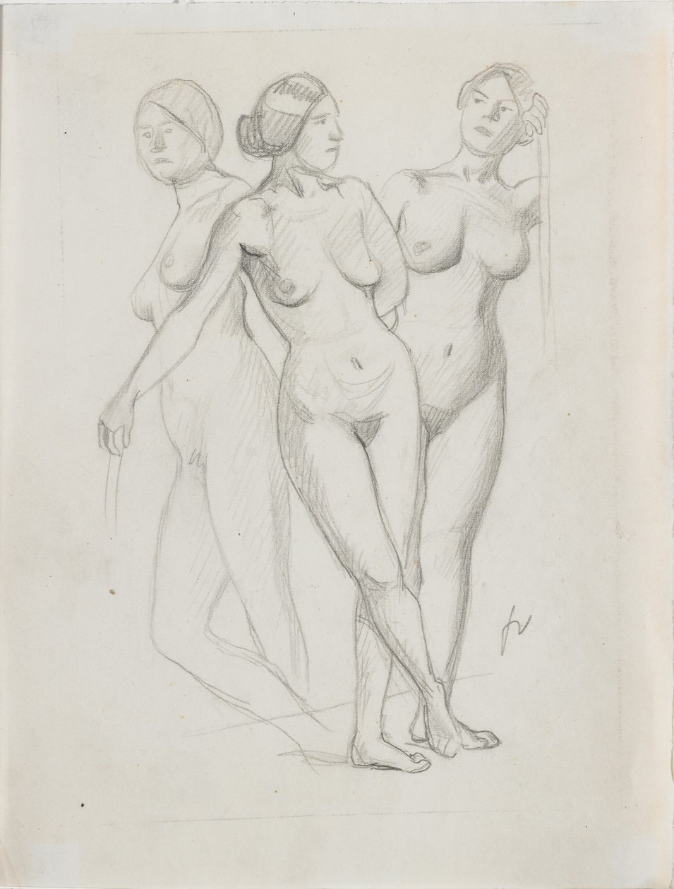 Three Graces, Study by Felix Edouard Vallotton