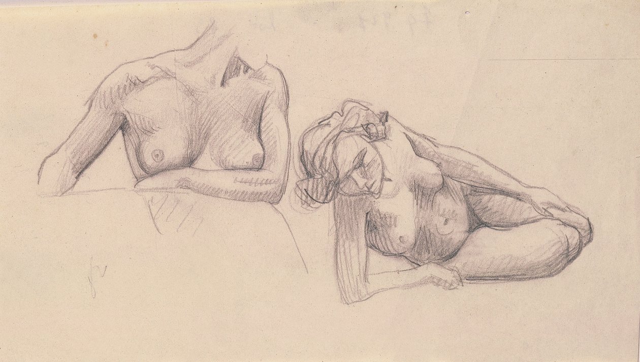 Two Studies of Female Nudes by Felix Edouard Vallotton