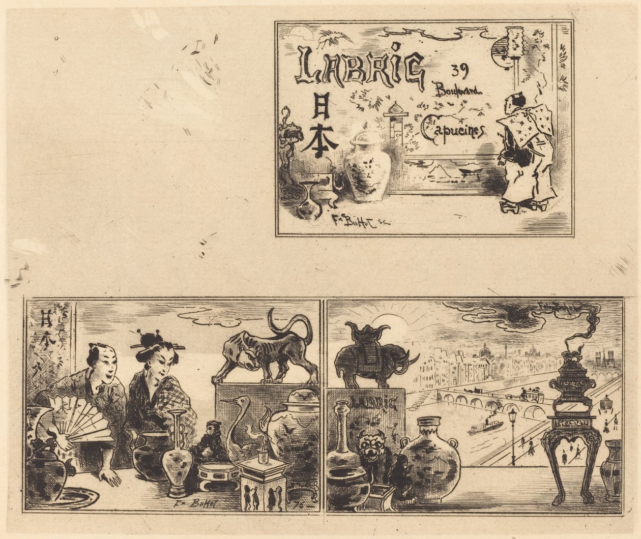 Address of Labric, 1876 by Felix Hilaire Buhot