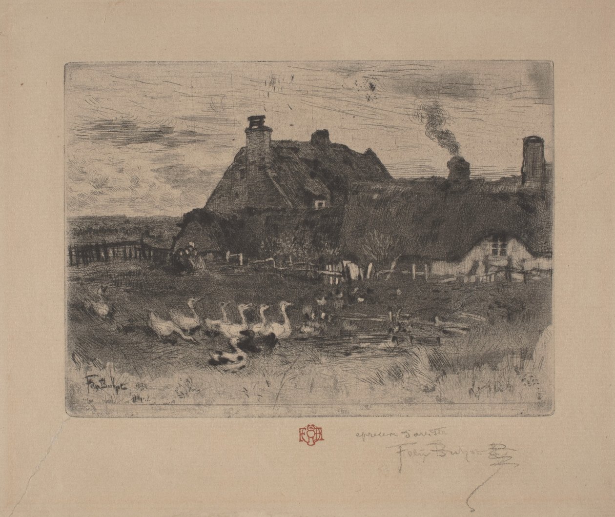 The Little Cottages by Felix Hilaire Buhot