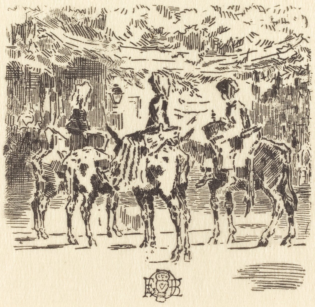 The Little Donkeys of Luchon by Felix Hilaire Buhot