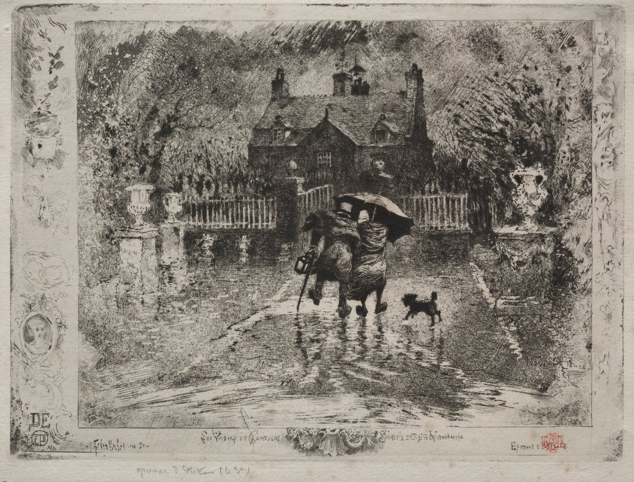 The Country Neighbors by Felix Hilaire Buhot