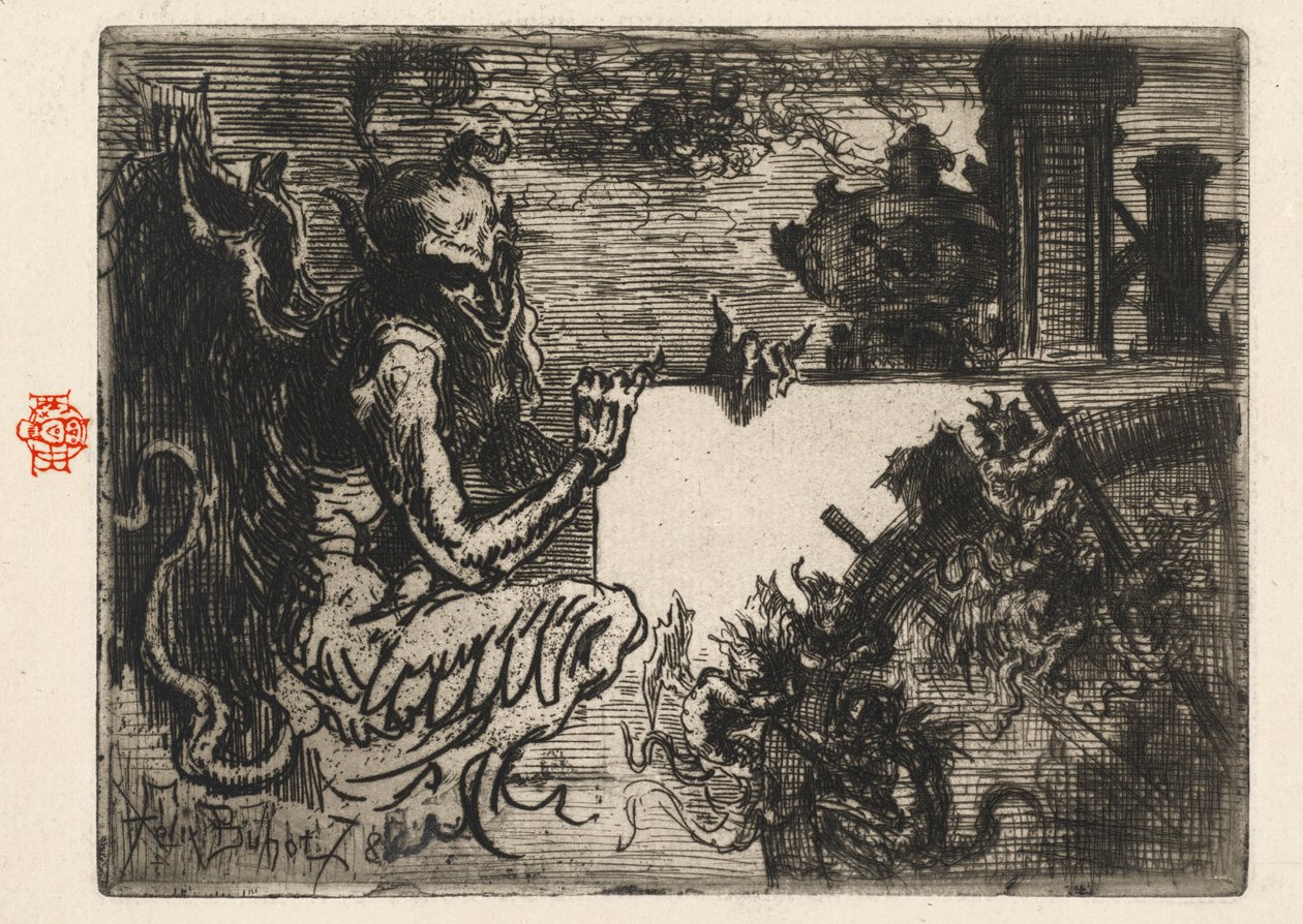 The Demon Printer by Felix Hilaire Buhot