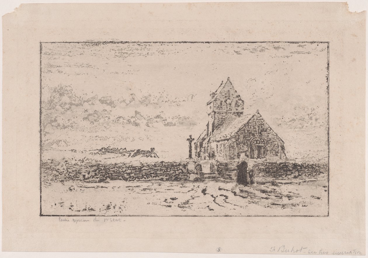 The Jobourg Church by Felix Hilaire Buhot