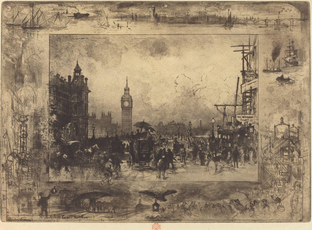 Westminster Bridge by Felix Hilaire Buhot