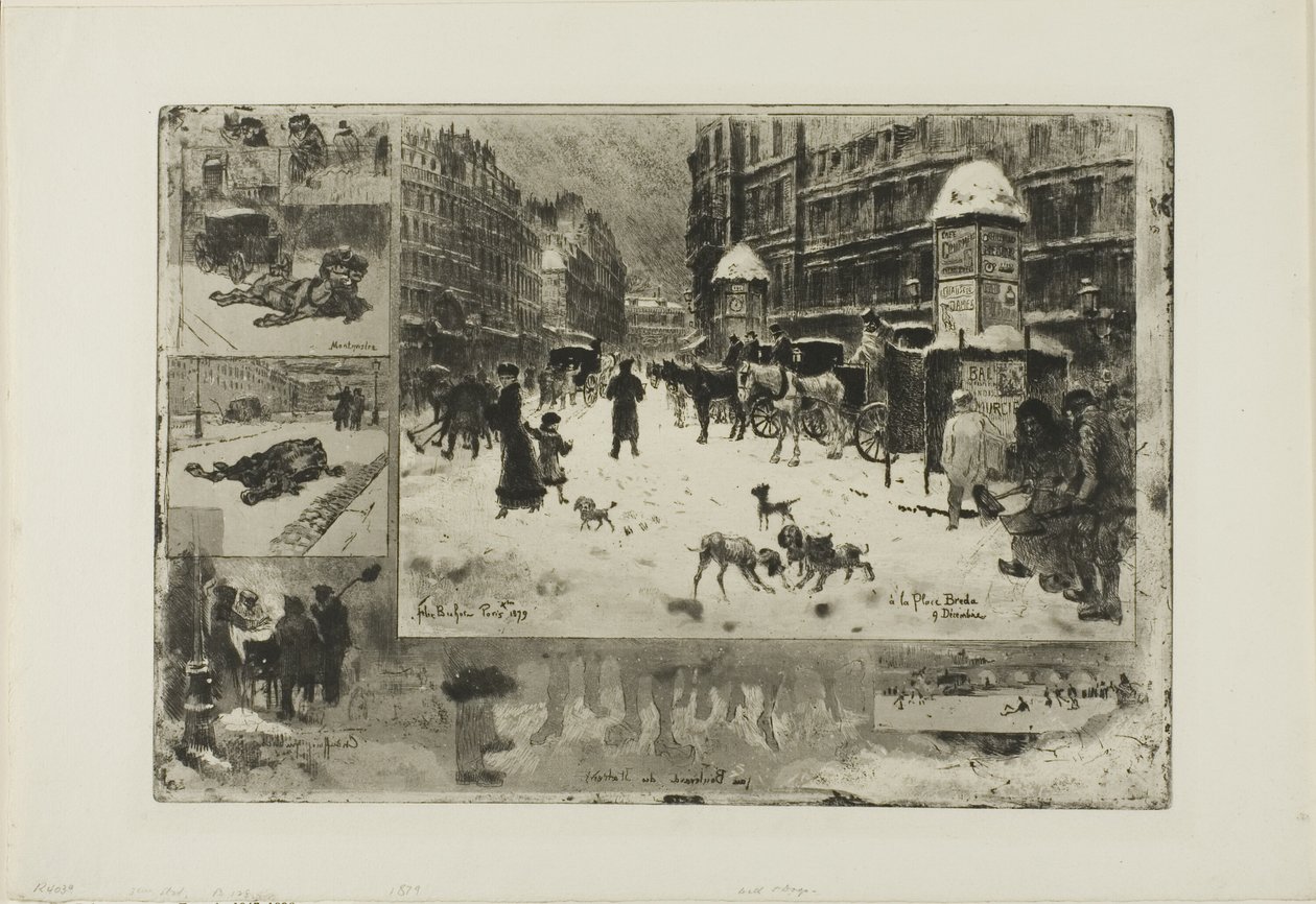Winter in Paris by Felix Hilaire Buhot
