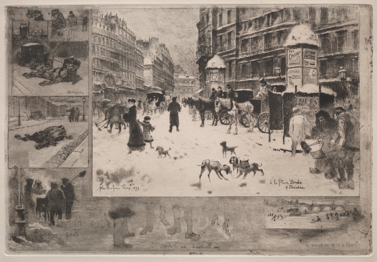 Winter in Paris by Felix Hilaire Buhot