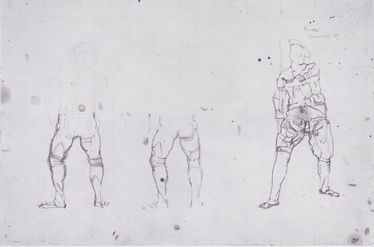 Warrior Figures from Behind and Front by Ferdinand Hodler