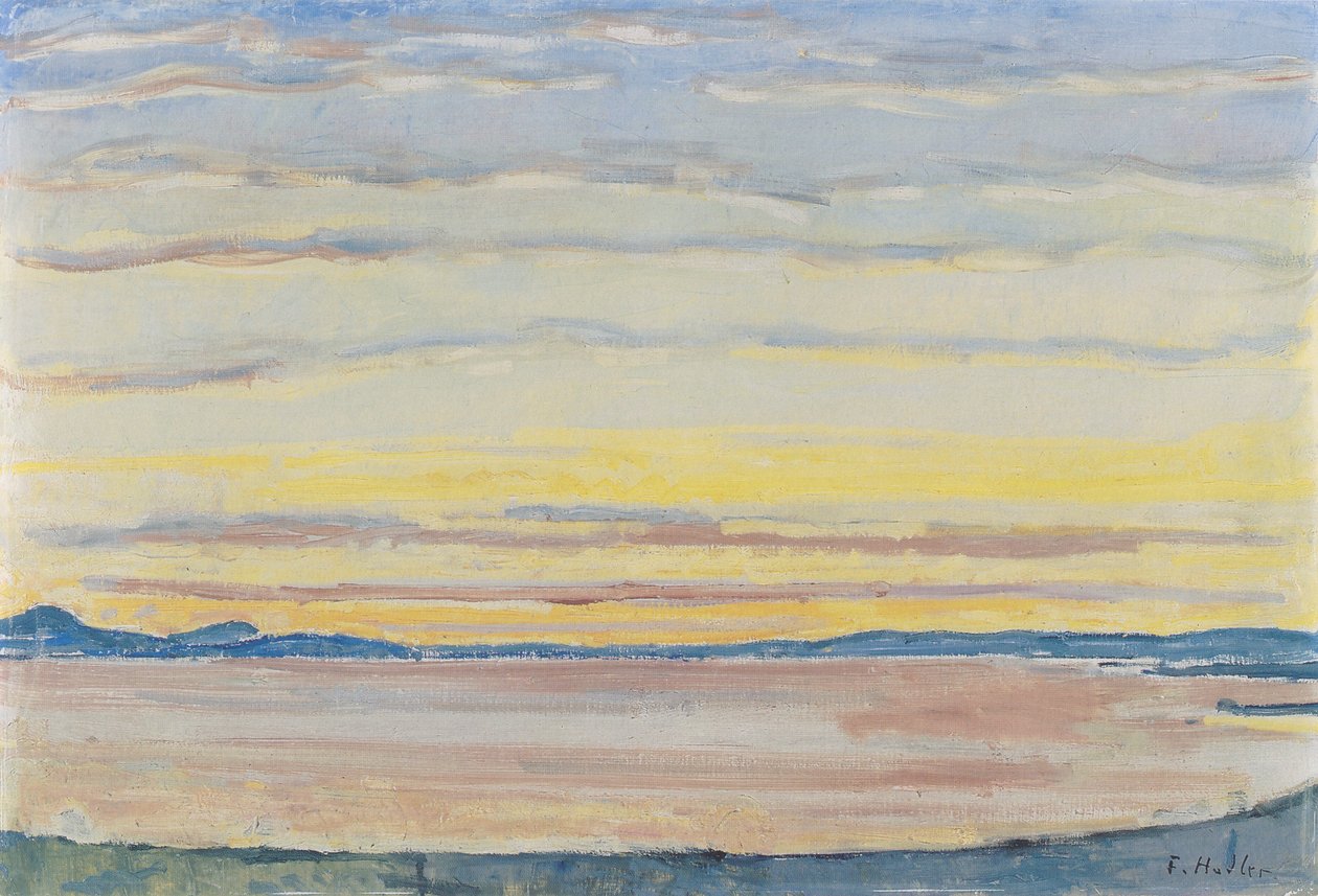 Sunset at Lake Geneva by Ferdinand Hodler