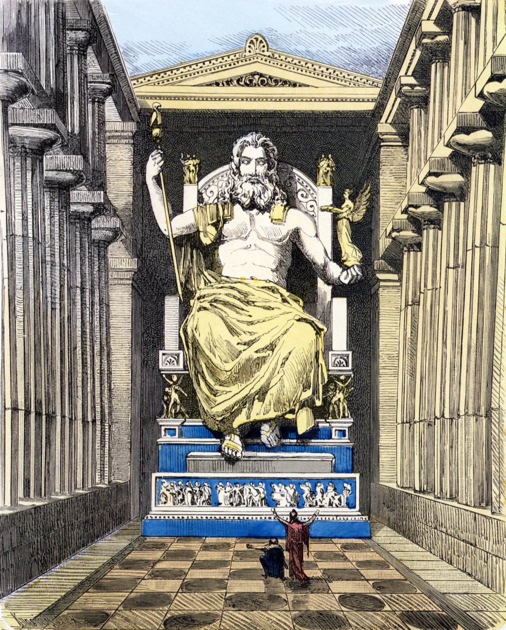 Statue of Olympian Zeus by Pheidias, from a series of the 