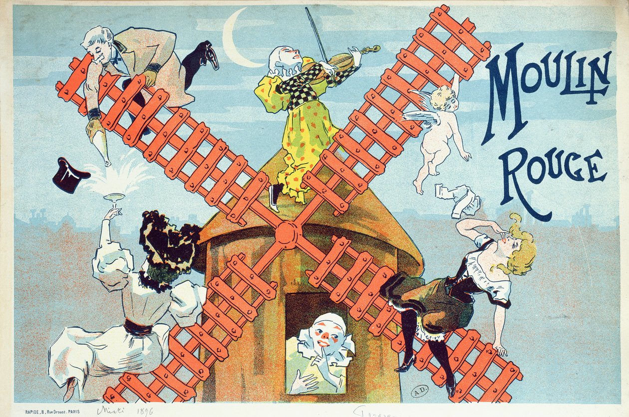 Cover of a programme for the Moulin Rouge, 1896 by Ferdinand Misti Mifliez