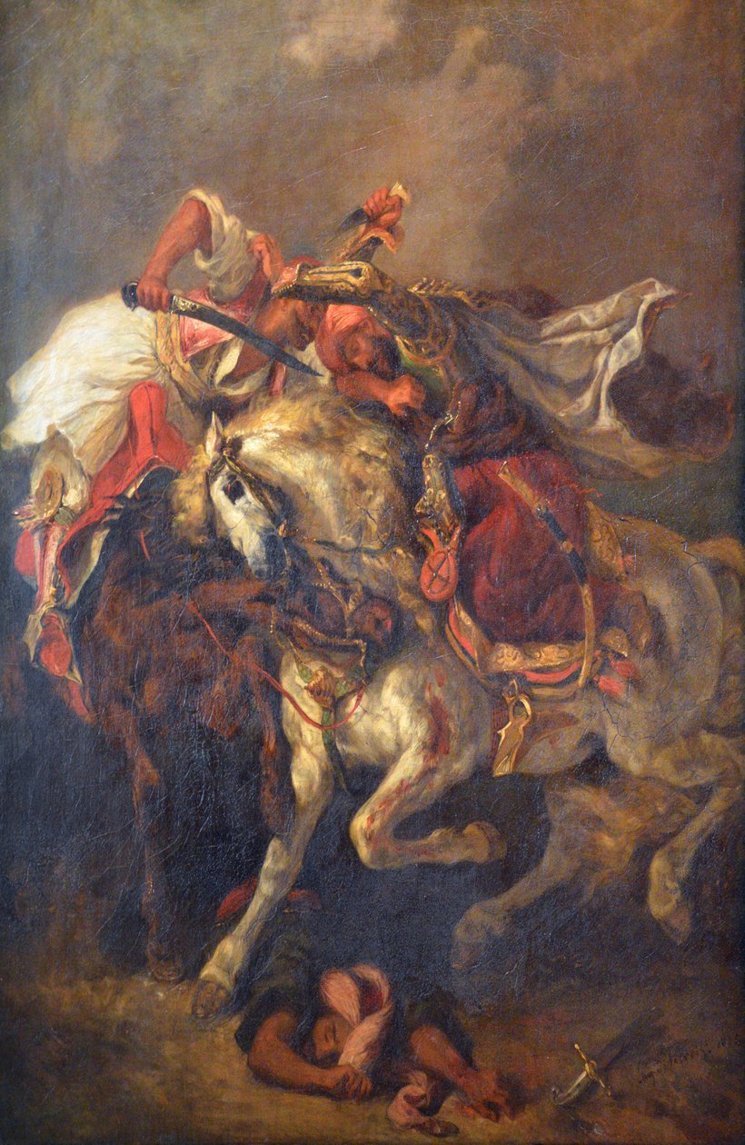 Combat of the Giaour and the Pasha by Ferdinand Victor Eugene Delacroix