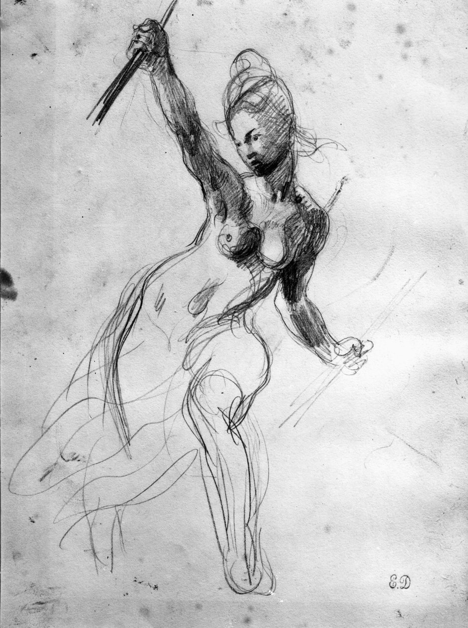 Female Nude, Study for Liberty Leading the People by Ferdinand Victor Eugene Delacroix