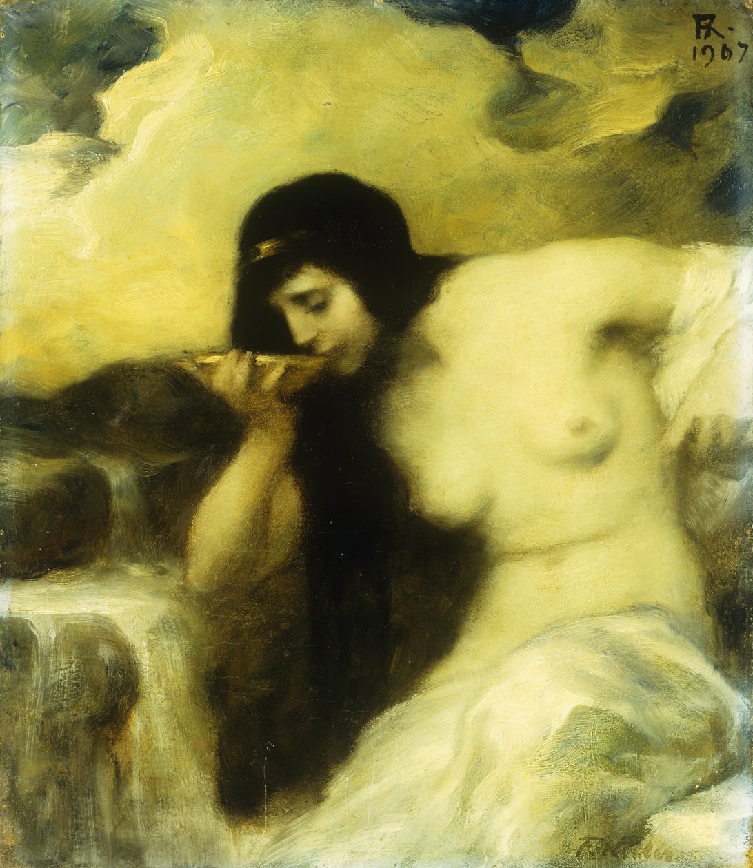 A Nymph Drinking at a Spring by Ferdinand Keller