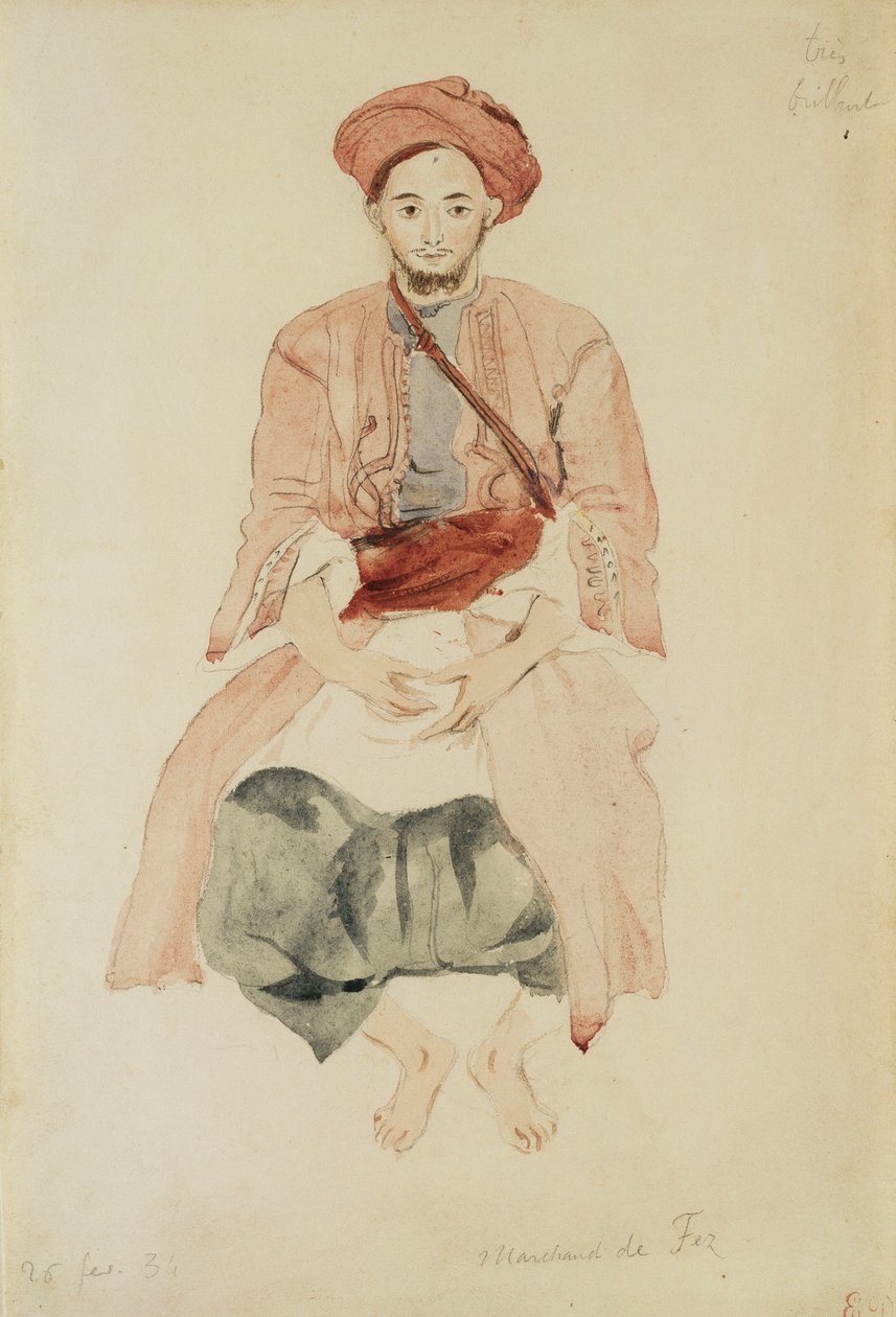 Merchant of Fez by Ferdinand Victor Eugene Delacroix