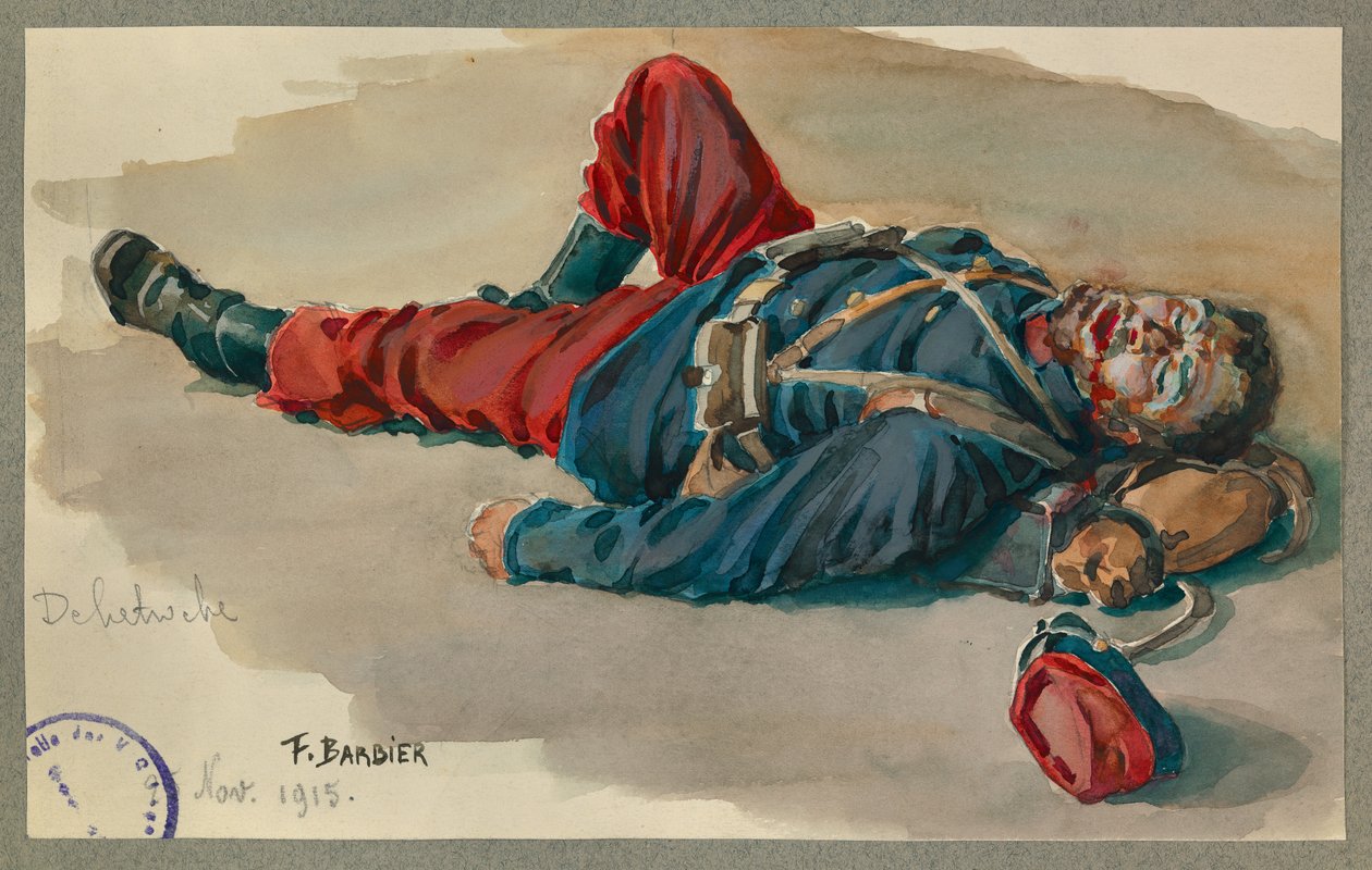 Private Delatroche Willing to Play Dead, Gustrow by Fernand Barbier