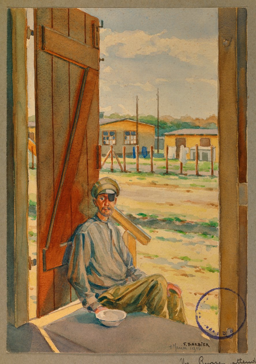 Portrait of a Russian Prisoner, Gustrow by Fernand Barbier