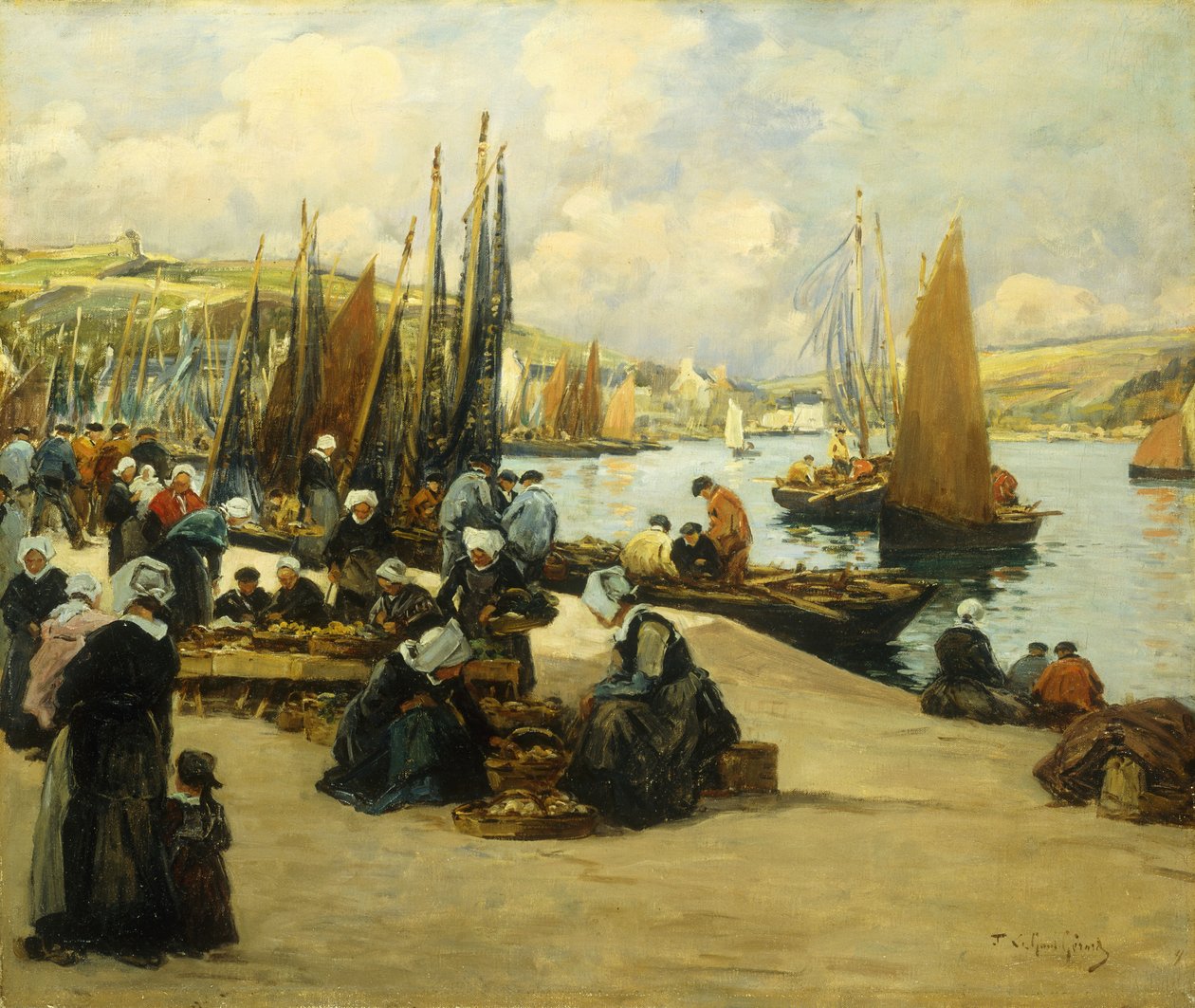 On the Quai, Audierne by Fernand Legout Gerard